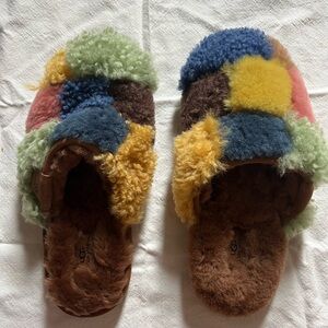 UGGx elder statesmanColorful Fuzzy Slippers